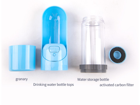 Travel Pet Water Bottle with Food Cap